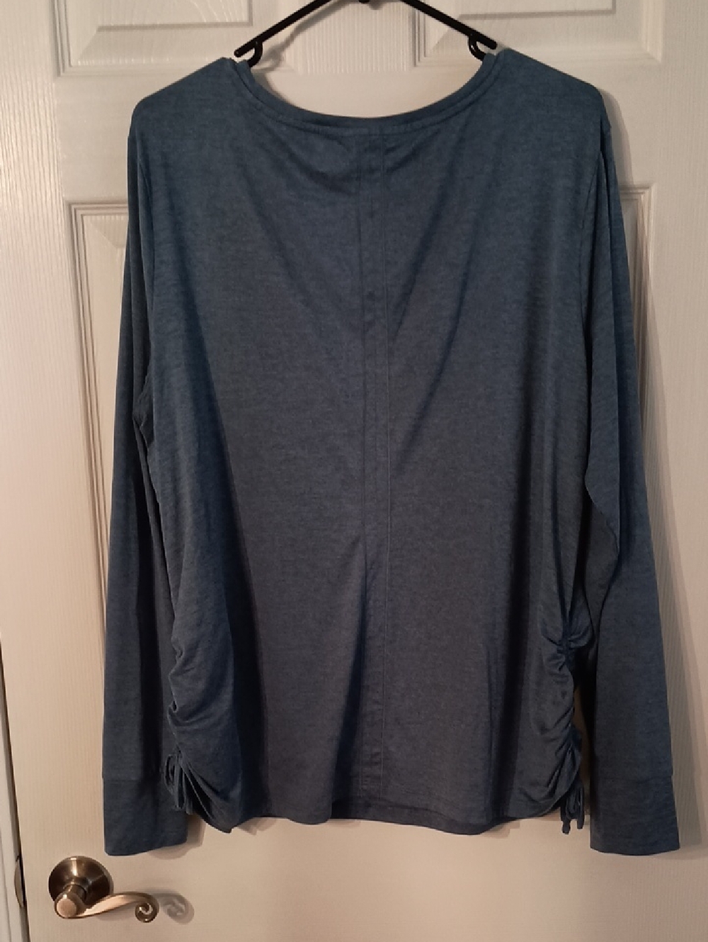 Avia Long Sleeve Ruched Side Drawstrings 3X Blue T-Shirt (b100)
